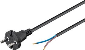 Universal Staubsauger Anschlusskabel 10 m, Schwarz, (2*0,75 mm²), 10m- VPE: 1