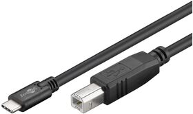 USB-C™ auf B Kabel, schwarz, 1m- VPE: 1