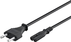 Anschlusskabel mit Eurostecker, 1,5 m, schwarz, (2*0,75 mm²), 1.5m- VPE: 1