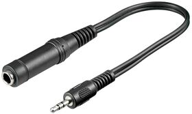 Kopfhörer-Adapter, 3,5 mm Stecker zu 6,35 mm Buchse, 0.2m- VPE: 1