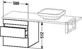 Duravit Konsolenunterschrank DURASTYLE 512x500x548mm europ. Eiche/basalt matt