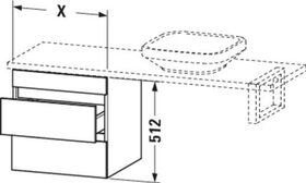 Duravit Konsolenunterschrank DURASTYLE 512x300x478mm weiß hochglanz/weiß matt