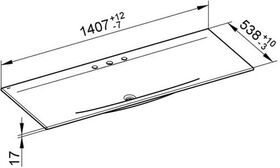 Keuco Keramik-Waschtisch EDITION 11 m 3L-Boh 1407x17x538mm we KEUCO