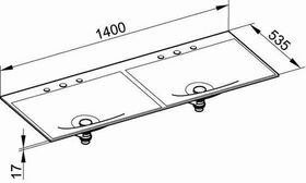 Keuco Varicor-Doppel-WT EDITION 11 PLANN 1400x17x535mm m 2x3L-Boh Ar sdm KEUCO