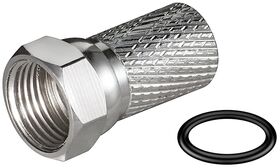 Aufdreh-F-Stecker 7,0 mm, Kupfer- VPE: 100