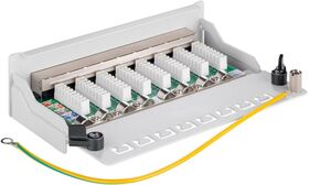 CAT 5e Mini/Desktop Patch Panel, 8 Port, (1 HE), Grau- VPE: 1