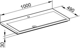 Keuco Mineralguss-WT ROYAL REFLEX m 1L-Boh we alpin 1000x30x490mm