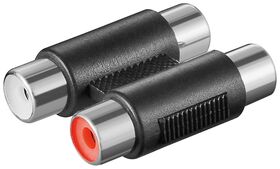 Cinch zweifach Adapter 2x Buchse zu 2x Buchse, vernickelt- VPE: 10