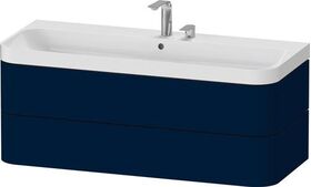 Duravit Waschtischset HAPPY D.2 PLUS 1175x490mm 2 HL nachtblau seidenmatt