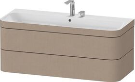 Duravit Waschtischset HAPPY D.2 PLUS 2 Schubk 1175x490mm 2 Hahnlöcher leinen
