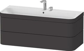 Duravit Waschtischset HAPPY D.2 PLUS 2 Schubk 1175x490mm 2 HL gra supermatt