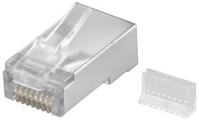 RJ45-Stecker, CAT 5e STP geschirmt, Transparent- VPE: 10