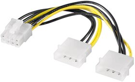PC Grafikkarten-Stromkabel/Stromadapter, PCI-E zu PCI Express 8-Pin, 0.15m- VPE: 1