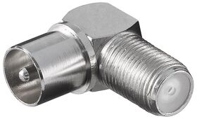 Winkeladapter: F-Buchse > Koax-Stecker 90°- VPE: 10