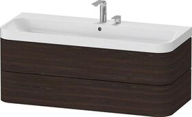 Duravit Waschtischset HAPPY D.2 PLUS 1175x490mm 2 HL nussbaum gebürstet