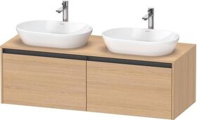 Duravit Waschtischunterbau Ketho.2 1400x459x550mm Be beidseitig eiche natur