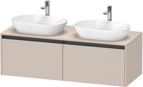 Duravit Waschtischunterbau Ketho.2 1400x459x550mm Be beidseitig taupe matt