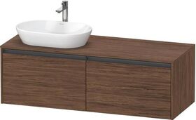 Duravit Waschtischunterbau Ketho.2 1400x459x550mm Be links nussbaum dunkel