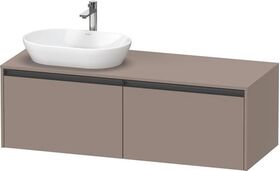 Duravit Waschtischunterbau Ketho.2 1400x459x550mm Becken links basalt matt