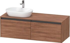 Duravit Waschtischunterbau Ketho.2 1400x459x550mm Be links nussbaum natur