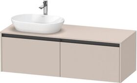 Duravit Waschtischunterbau Ketho.2 1400x459x550mm Becken links taupe matt