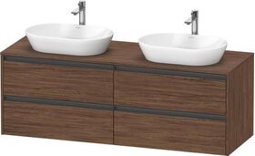 Duravit Waschtischunterbau Ketho.2 1600x568x550mm Be beids nussbaum dunkel