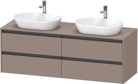 Duravit Waschtischunterbau Ketho.2 1600x568x550mm Be beidseitig basalt matt