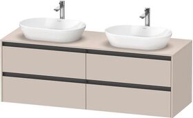 Duravit Waschtischunterbau Ketho.2 1600x568x550mm Be beidseitig taupe matt