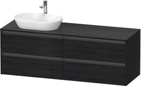 Duravit Waschtischunterbau Ketho.2 1600x568x550mm Be links eiche schwarz