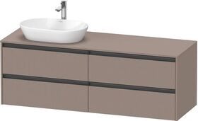 Duravit Waschtischunterbau Ketho.2 1600x568x550mm Becken links basalt matt