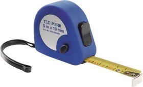 Taschenrollbandmaß L.5m B.19mm mm/cm EG II Ku.Automatic TECWERK
