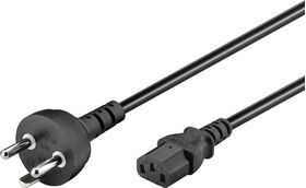 Kaltgerätekabel Dänemark Typ K, 2 m, Schwarz, (3*0,75 mm²)- VPE: 1