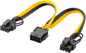 Netzteil-Kabel 8-Pin-Buchse auf Dual 6+2-Stecker für PCIe- VPE: 1