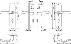 Schutzgarnitur NY 1810H/3331/3410 Alu.F1 72mm 36-46mm HOPPE