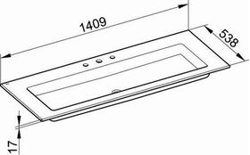 Keuco Keramik-Waschtisch ROYAL 60 1409x17x538mm m 3L-Boh we KEUCO