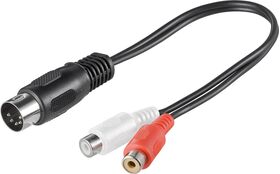 Audio-Kabeladapter, DIN-Stecker zu Stereo-Cinch-Buchse, 0.2m- VPE: 1