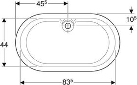 Geberit Badewanne BAMBINI 910x515x257mm, oval weiß