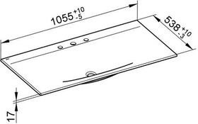 Keuco Keramik-Waschtisch EDITION 11 m 3L-Boh 1055x17x538mm we KEUCO