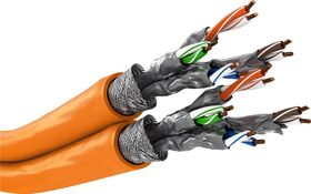 CAT 7A Duplex-Netzwerkkabel, S/FTP (PiMF), orange, 50m- VPE: 1