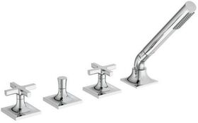 IDS Zweißriff-4-Loch-Badearmatur JOY NEO ohne Auslauf, Kreuzgriffe chrom IDEAL STANDARD