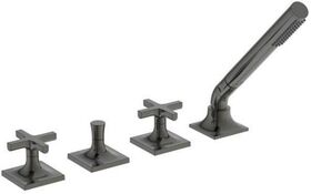 IDS Zweißriff-4-Loch-Badearmatur JOY NEO ohne Auslauf, Kreuzgriffe magnetic grey IDEAL STANDARD