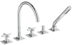 IDS Zweißriff-5-Loch-Badearmatur JOY NEO mit Auslauf, Kreuzgriffe chrom IDEAL STANDARD