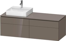 Duravit Waschtischunterbau L-CUBE 1420x482x550mm fla gr hgl o ES