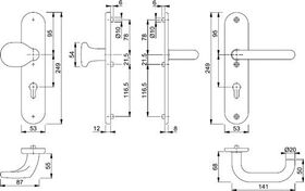 Schutzgarnitur Baden E86G/3331A/3440/1388Z VA F69 72mm 37-47mm HOPPE