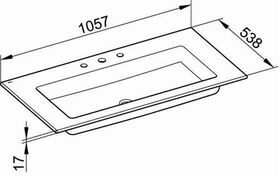Keuco Keramik-Waschtisch ROYAL 60 1057x17x538mm m 3L-Boh we KEUCO