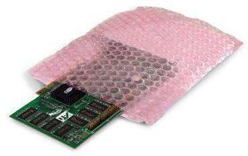 Luftpolsterbeutel antistatisch Maße 250x350mm S.100µ rosa Noppen auf Außenseite - VPE: 250