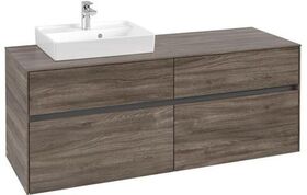 V&B Waschtischunterschrank COLLARO 140x54,8x50cm Waschtisch li Stone Oak