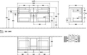 V&B Waschtischunterschrank COLLARO 120x54,8x50cm WT mttg m LED-B. w Matt