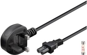 UK-Netzanschlusskabel, 1,5 m, Schwarz, (2*0,75 mm²), 1.5m- VPE: 1