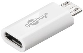 Micro-USB/USB-C™ USB OTG Hi-Speed Adapter für den Anschluss von Ladekabeln, Weiß- VPE: 1